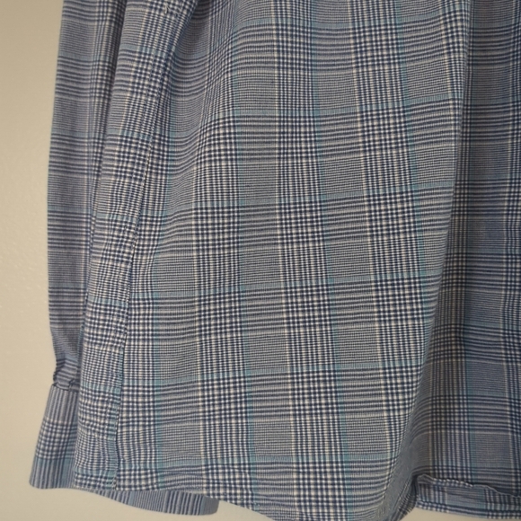 Michael Kors Shirt XL Slim Short Blue Button Long Sleeve Cotton Preppy Business - Picture 2 of 10